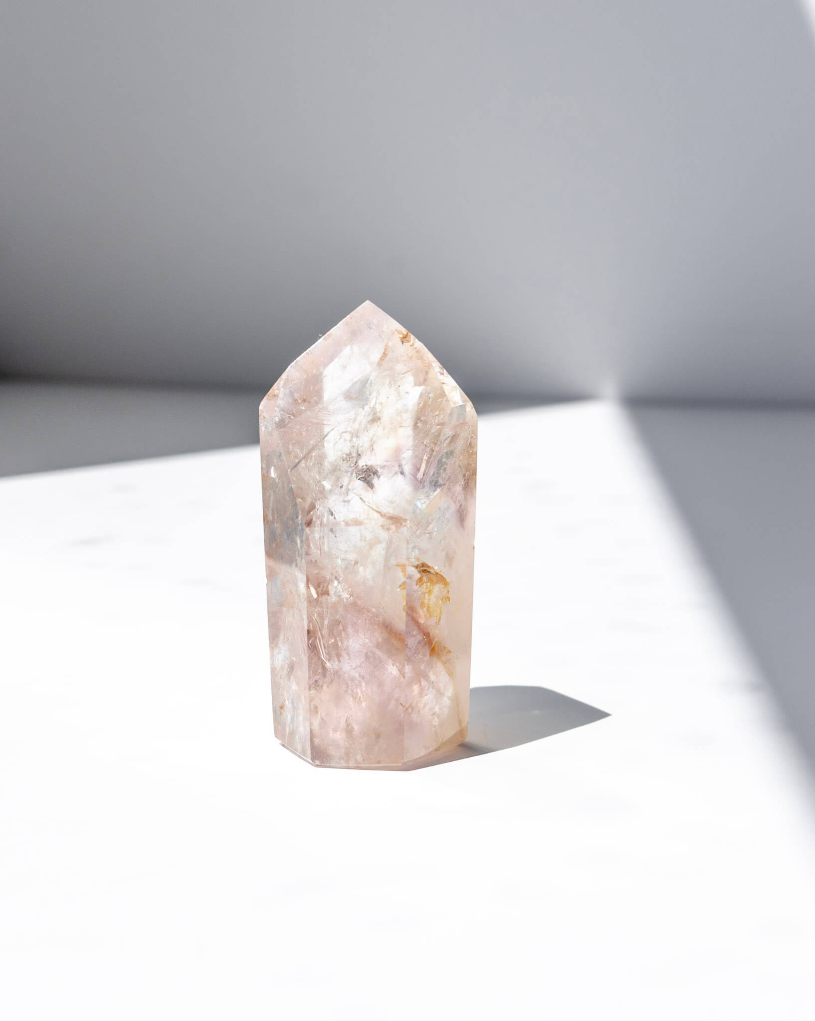 UV Reactive Phantom Powellite Amethyst Crystal Tower - 24