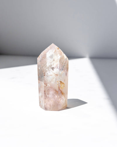 UV Reactive Phantom Powellite Amethyst Crystal Tower - 24