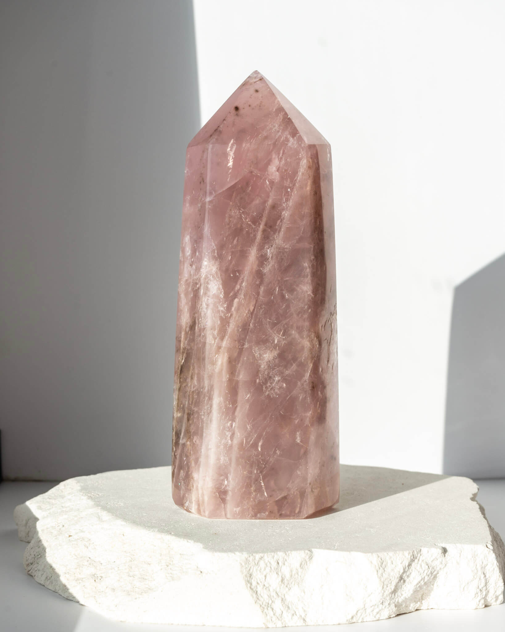 Lavender Rose Quartz Tower - 222