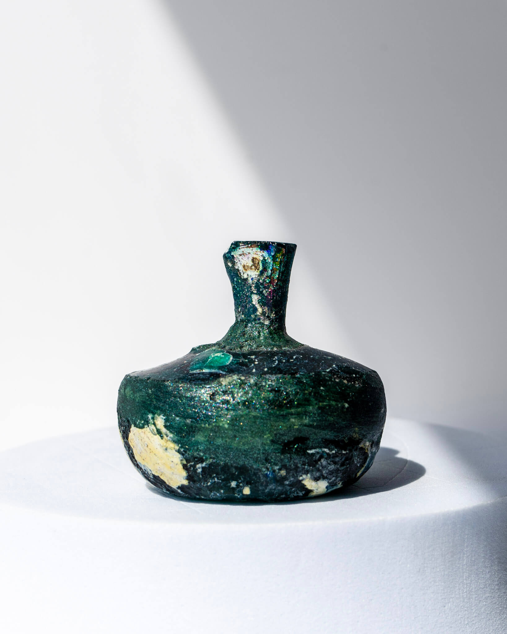 Ancient Roman Glass Bottle Vial - 142