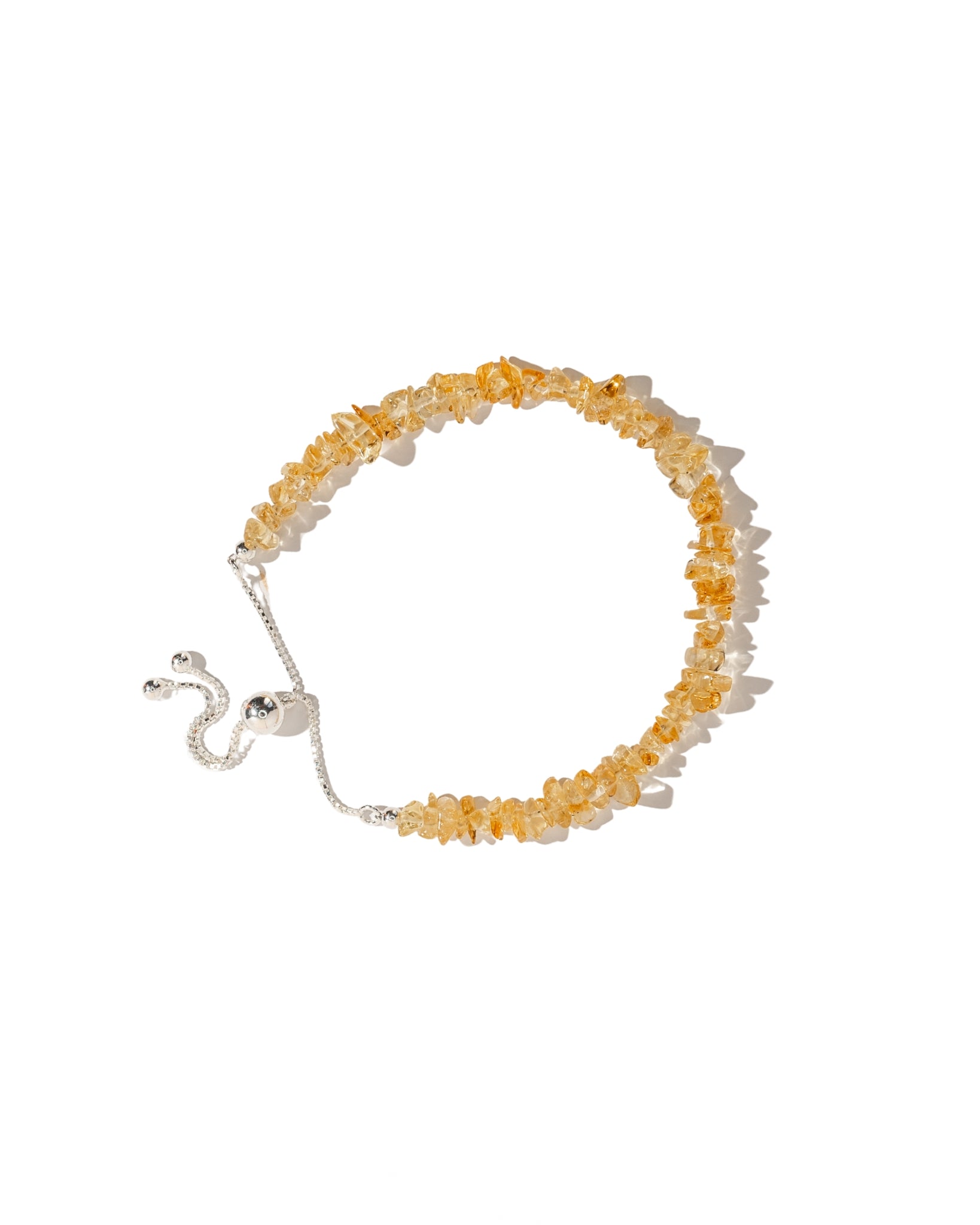 Citrine Raw Crystal Chip Bracelet 925 Sterling Silver