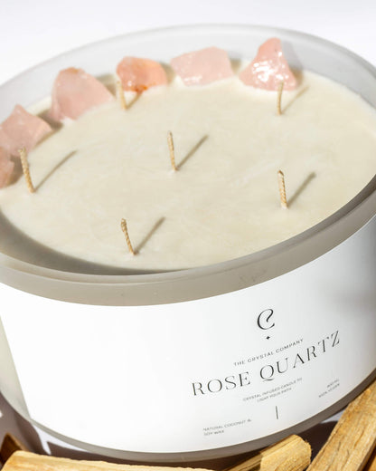 Limited Edition: Rose Quartz 6 Wick Crystal Candle
