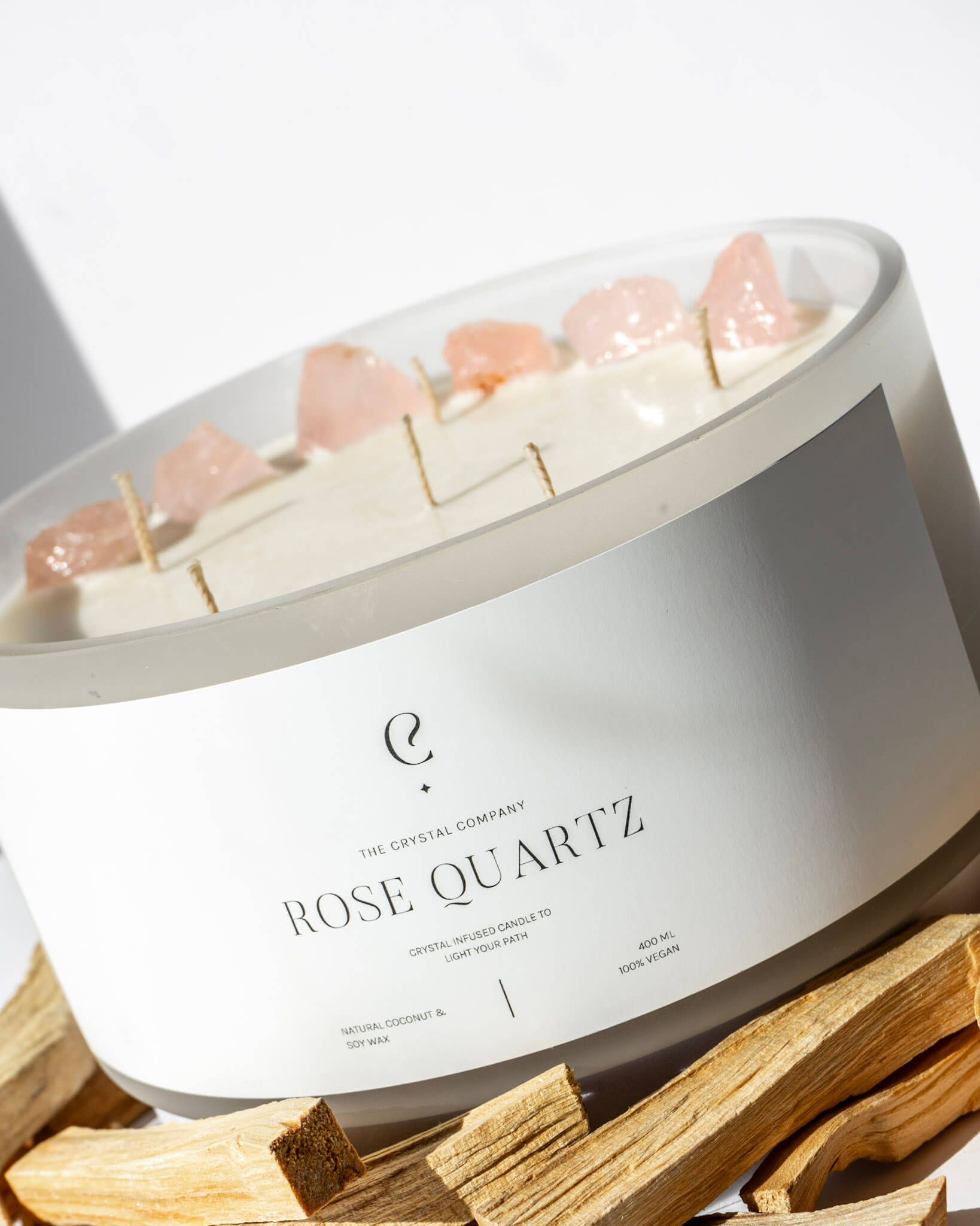 Limited Edition: Rose Quartz 6 Wick Crystal Candle