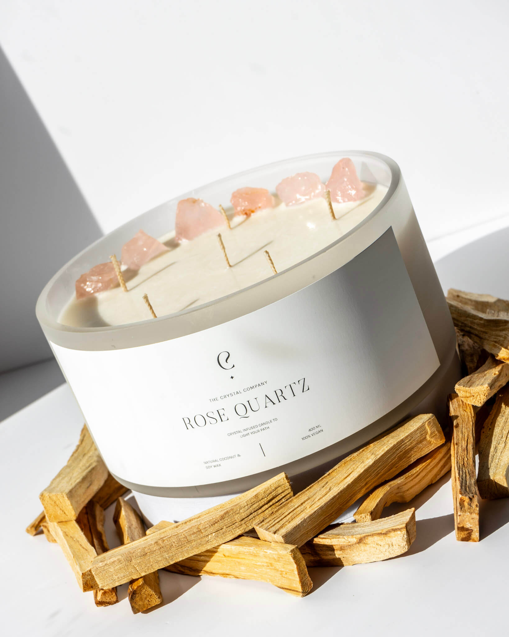 Limited Edition: Rose Quartz 6 Wick Crystal Candle