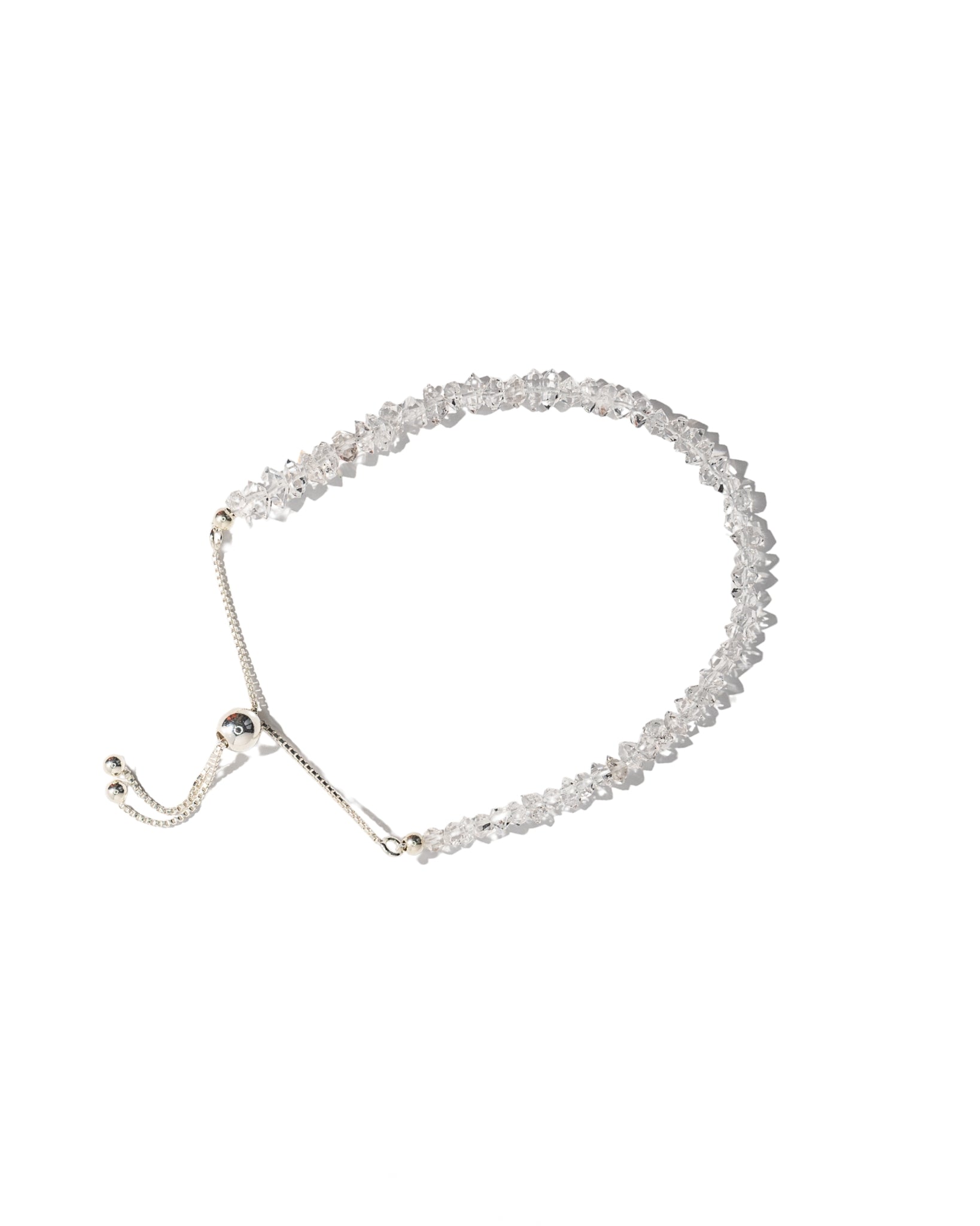 Herkimer Diamond Raw Bracelet 925 Sterling Silver