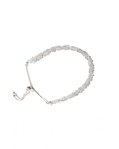 Herkimer Diamond Raw Bracelet 925 Sterling Silver