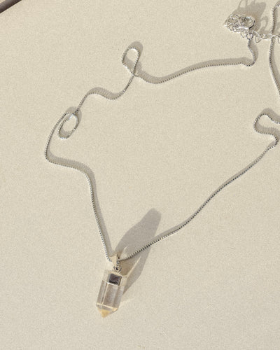 Clear Quartz Crystal Polished Pendant Silver (pendant only)