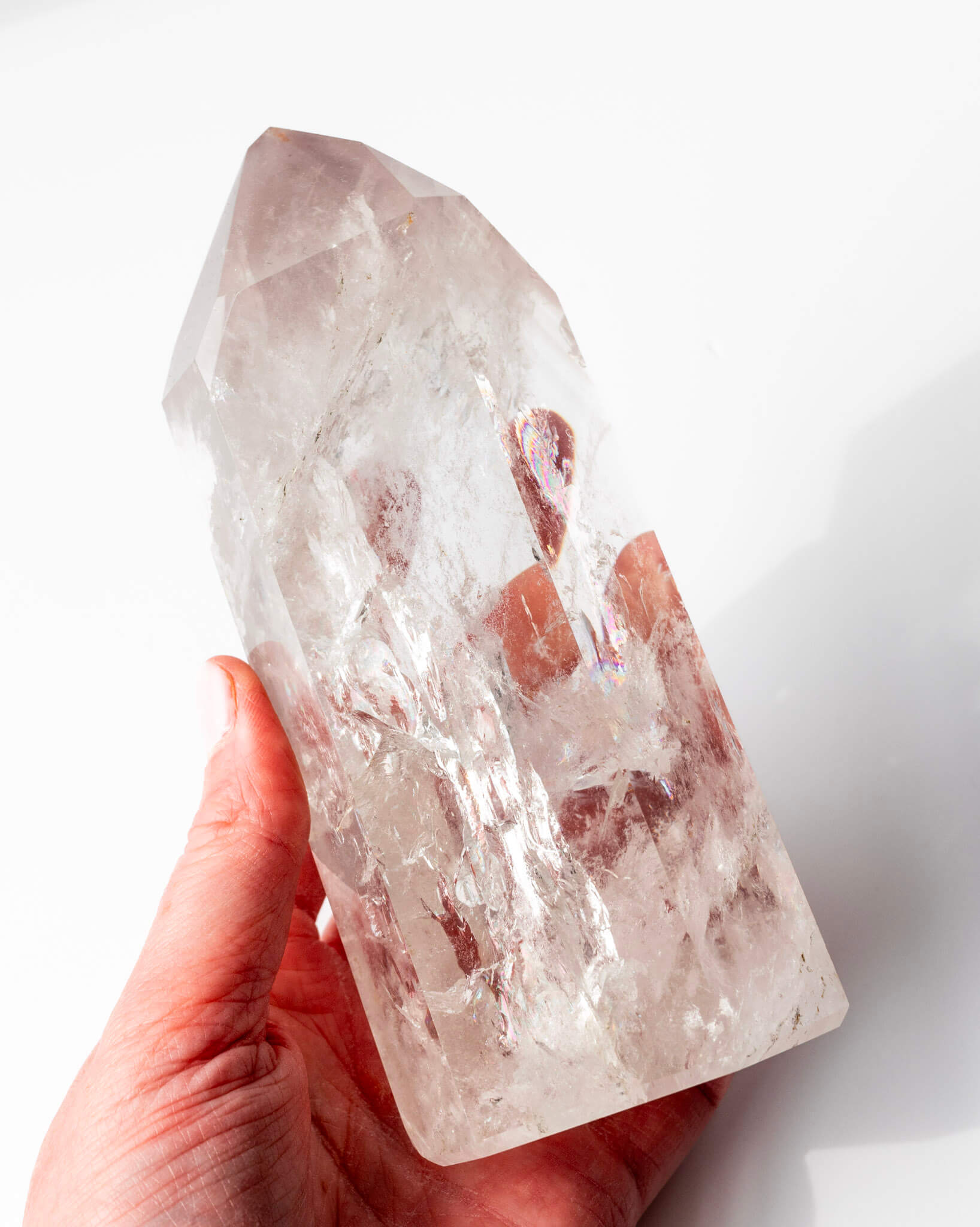 Pink Lithium Quartz Tower Healing Crystal