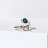 Aquamarine & Morganite Raw 925 Sterling Silver Ring Healing Crystal