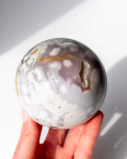 Lilac Flower Agate Sphere Healing Crystal