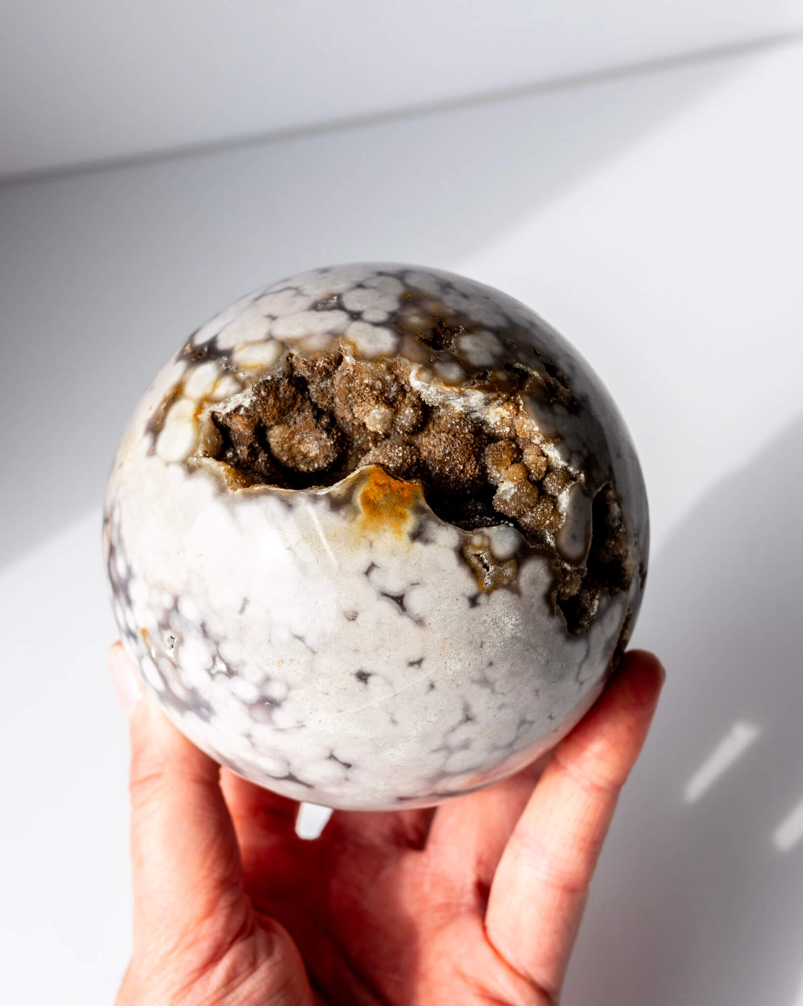 Lilac Flower Agate Sphere Healing Crystal