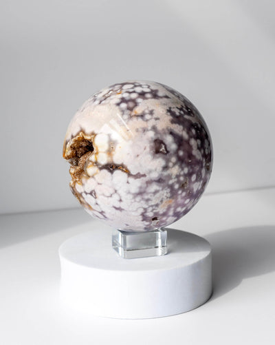 Lilac Flower Agate Sphere Healing Crystal
