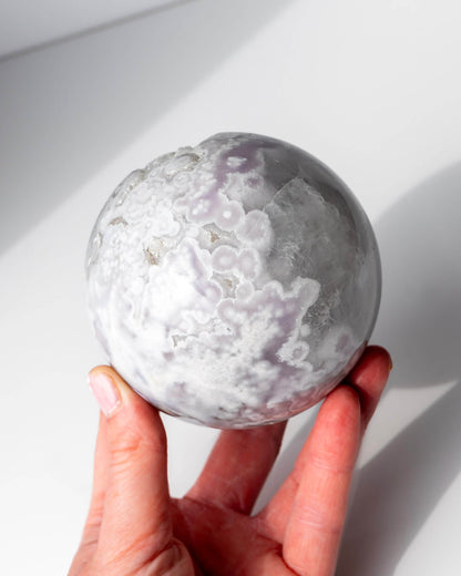 Lilac Flower Agate Sphere Healing Crystal