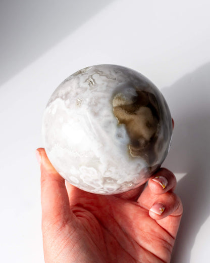 Lilac Flower Agate Sphere Healing Crystal