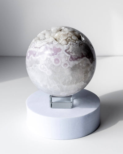 Lilac Flower Agate Sphere Healing Crystal