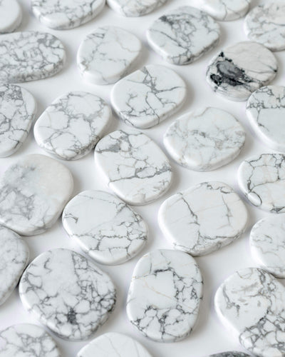 White Howlite Worry Stone Healing Crystal
