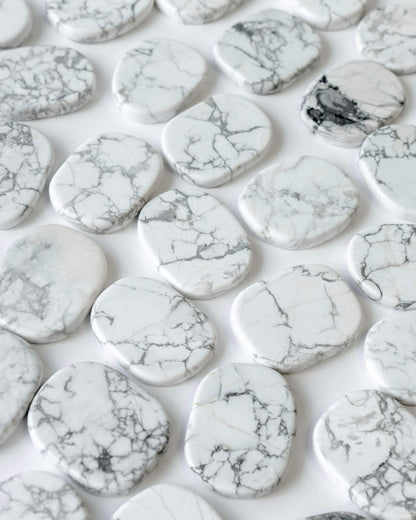 White Howlite Worry Stone Healing Crystal