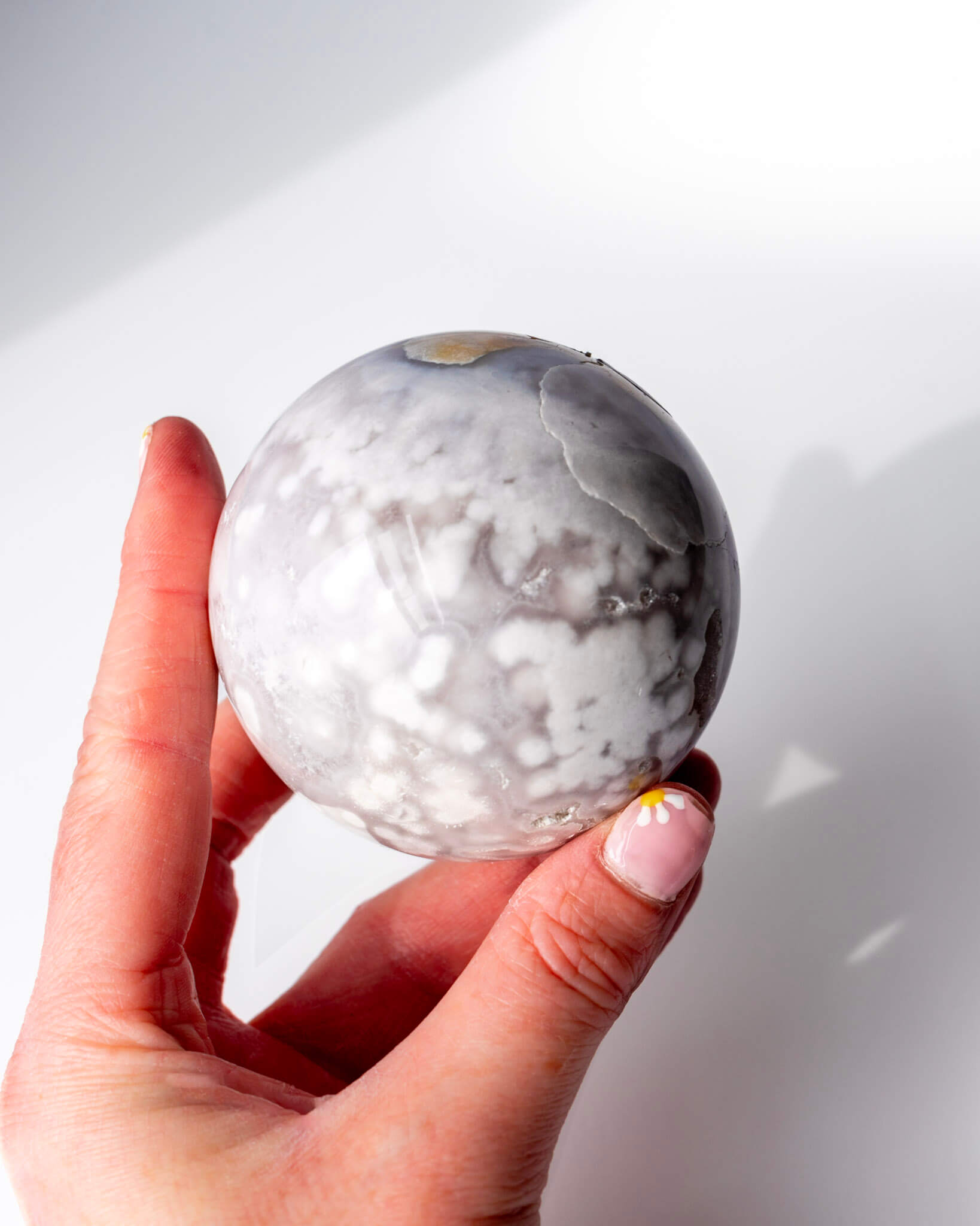 Lilac Flower Agate Sphere Healing Crystal