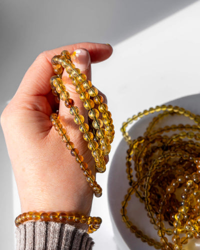 Amber 8mm Bracelet Healing Crystal