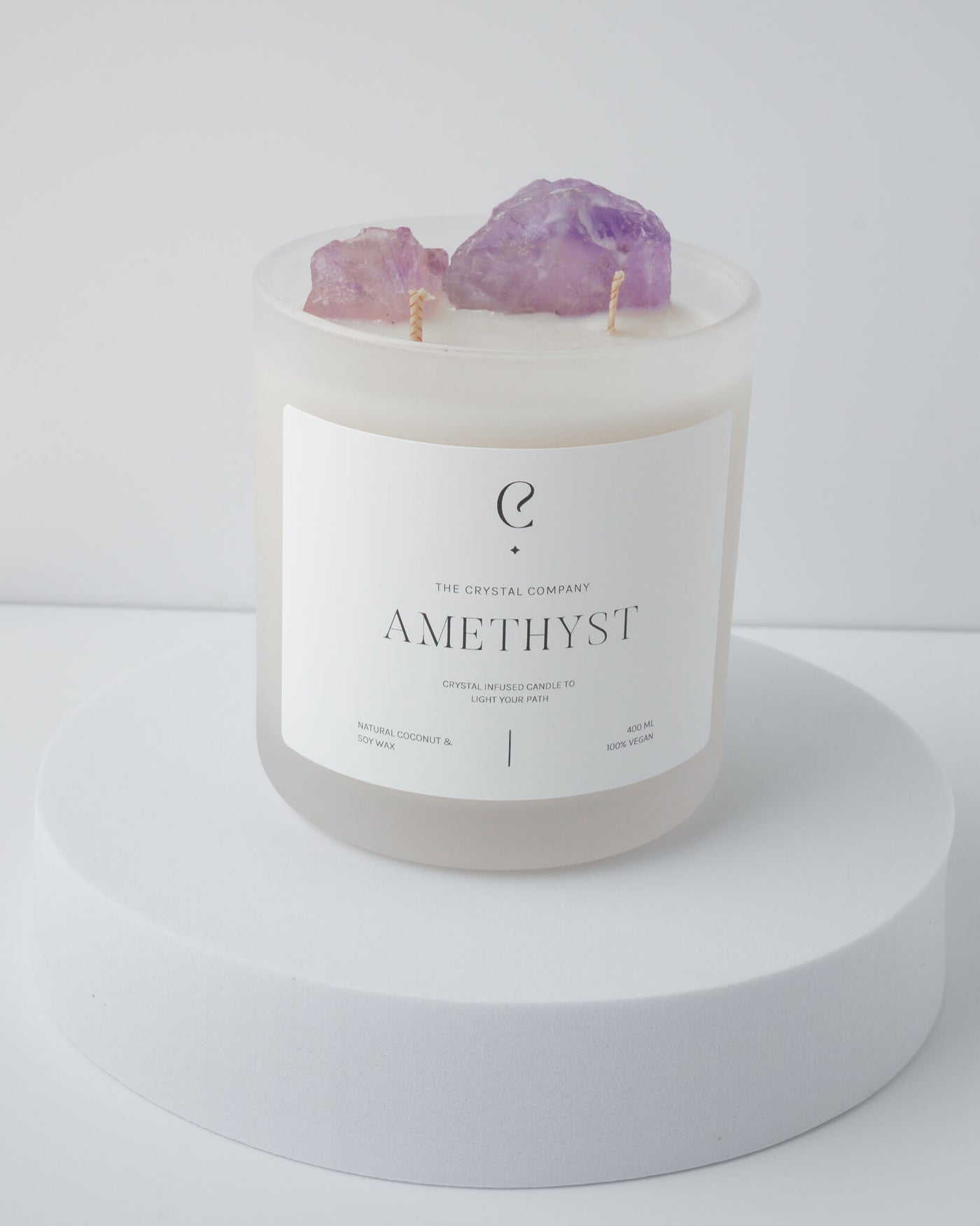 Amethyst Crystal Candle