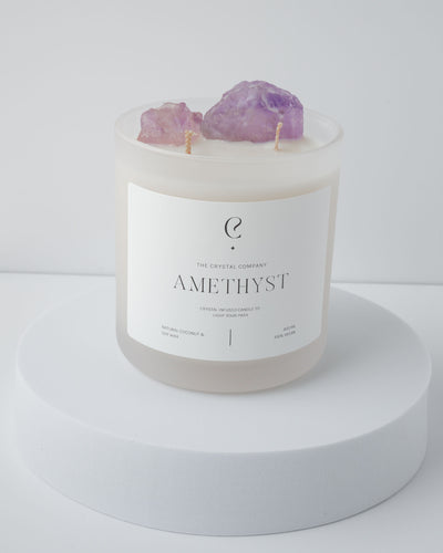 Amethyst Crystal Candle