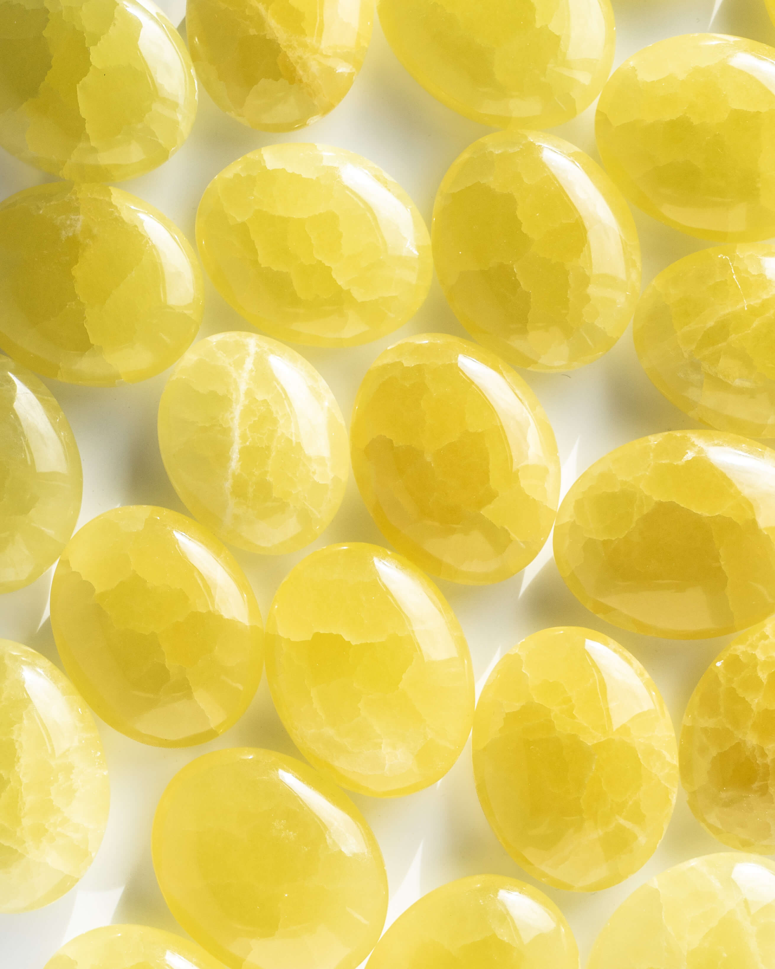 Lemon Calcite Palm Stone Healing Crystal