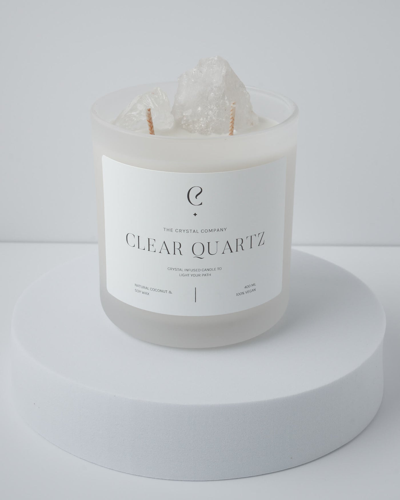 Clear Quartz Crystal Candle
