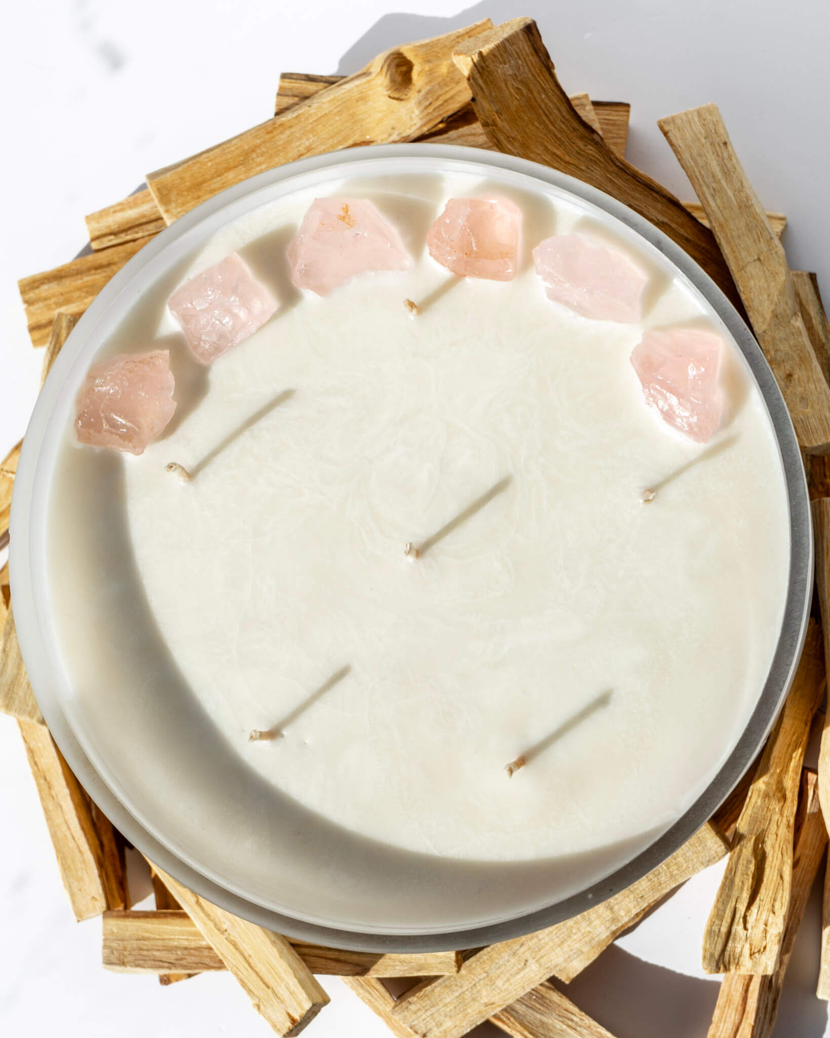 Limited Edition: Rose Quartz 6 Wick Crystal Candle