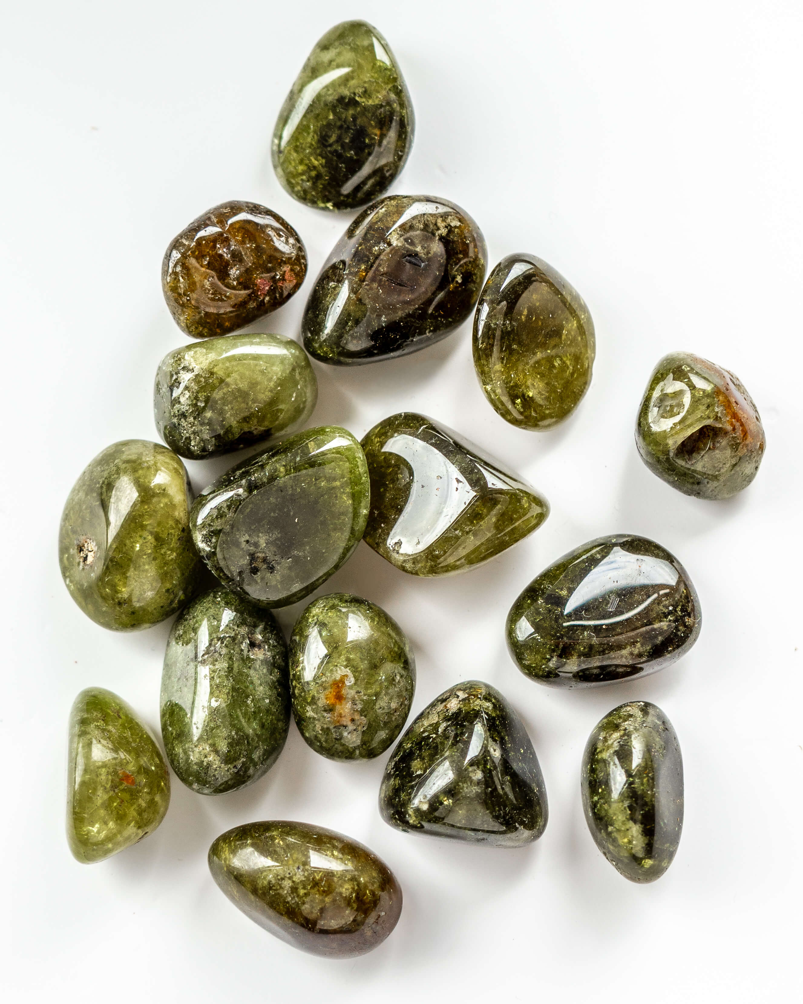 Green Garnet Crystal Tumble Stone