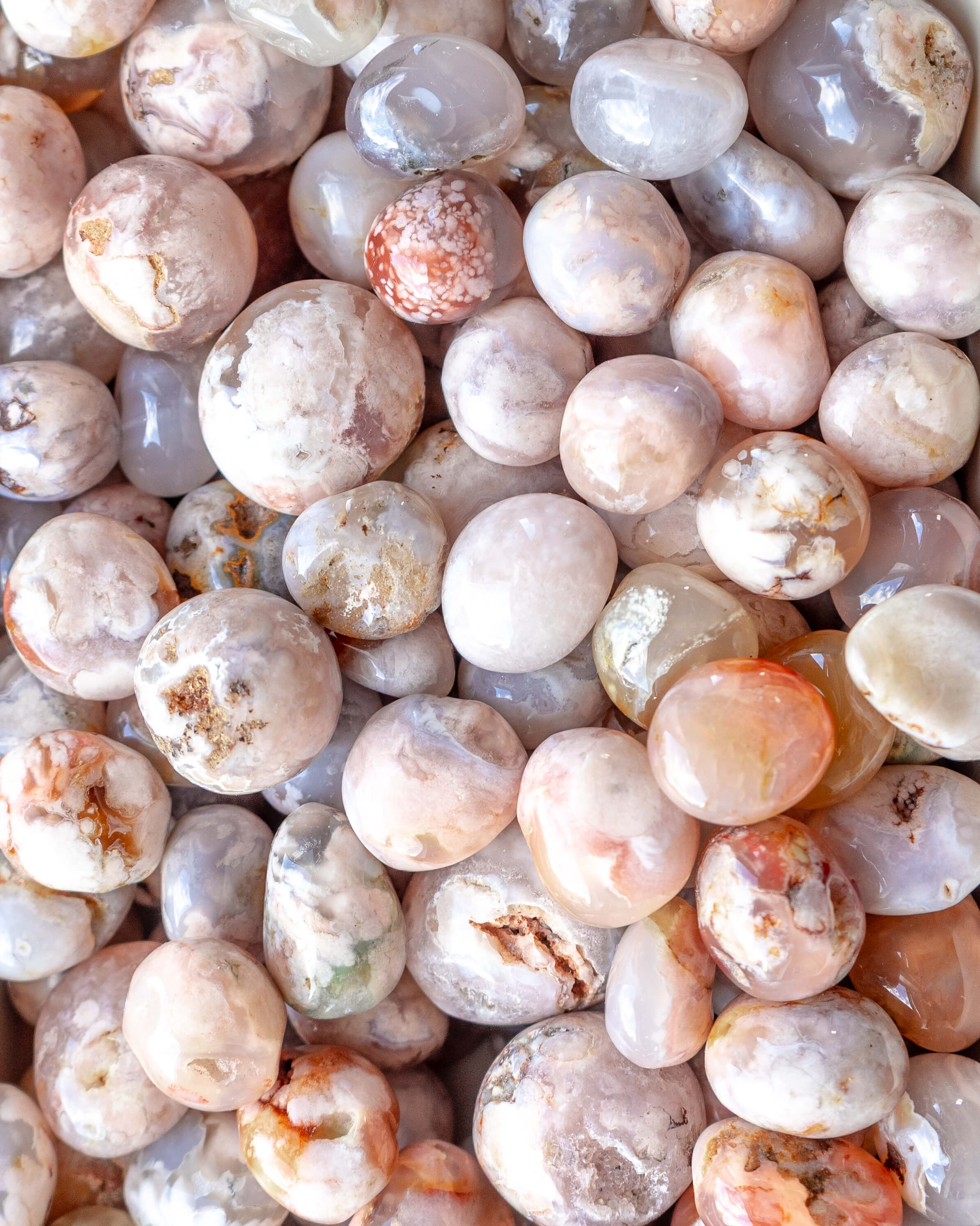 Flower agate Crystal Tumble Stone