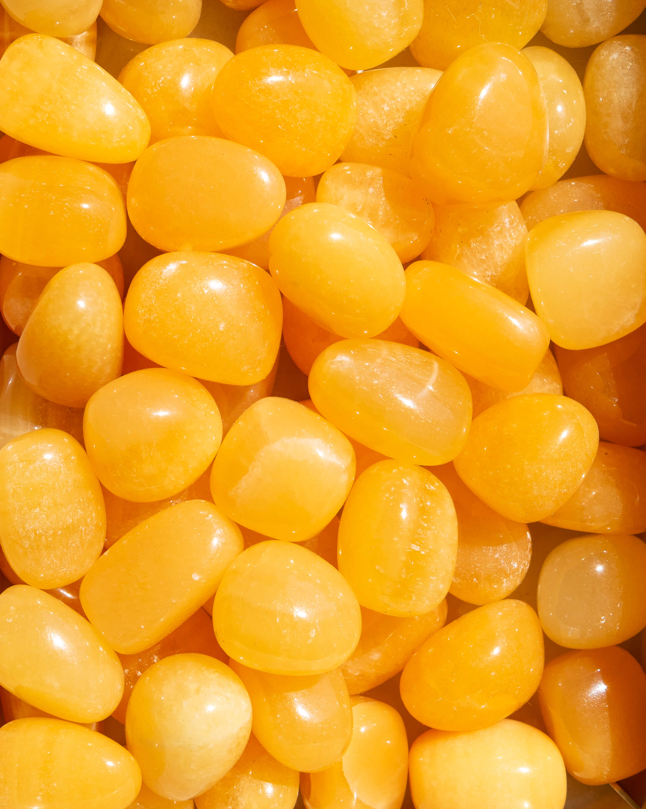 Orange Calcite Crystal Tumble Stone