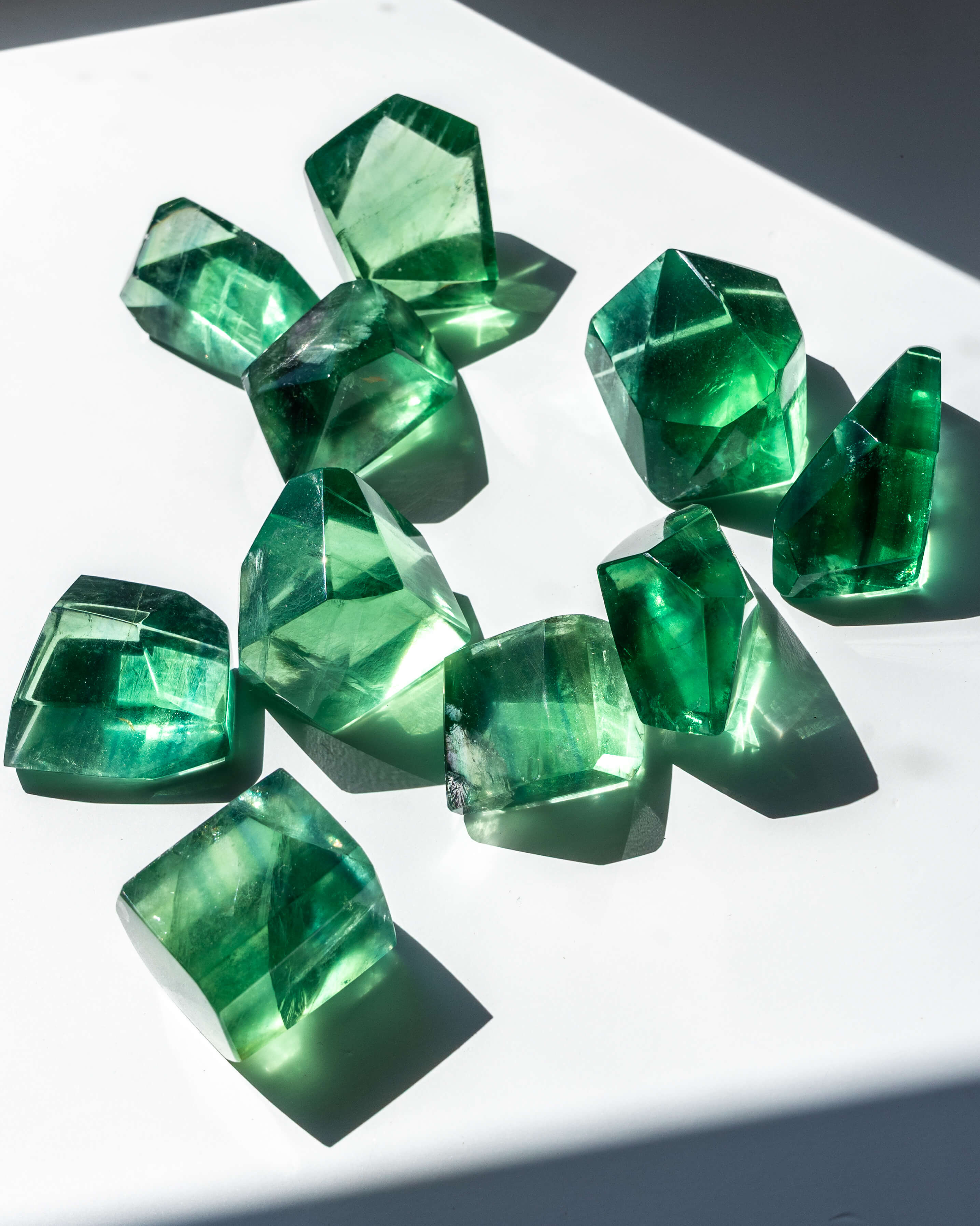 Green Fluorite Crystal Freeform