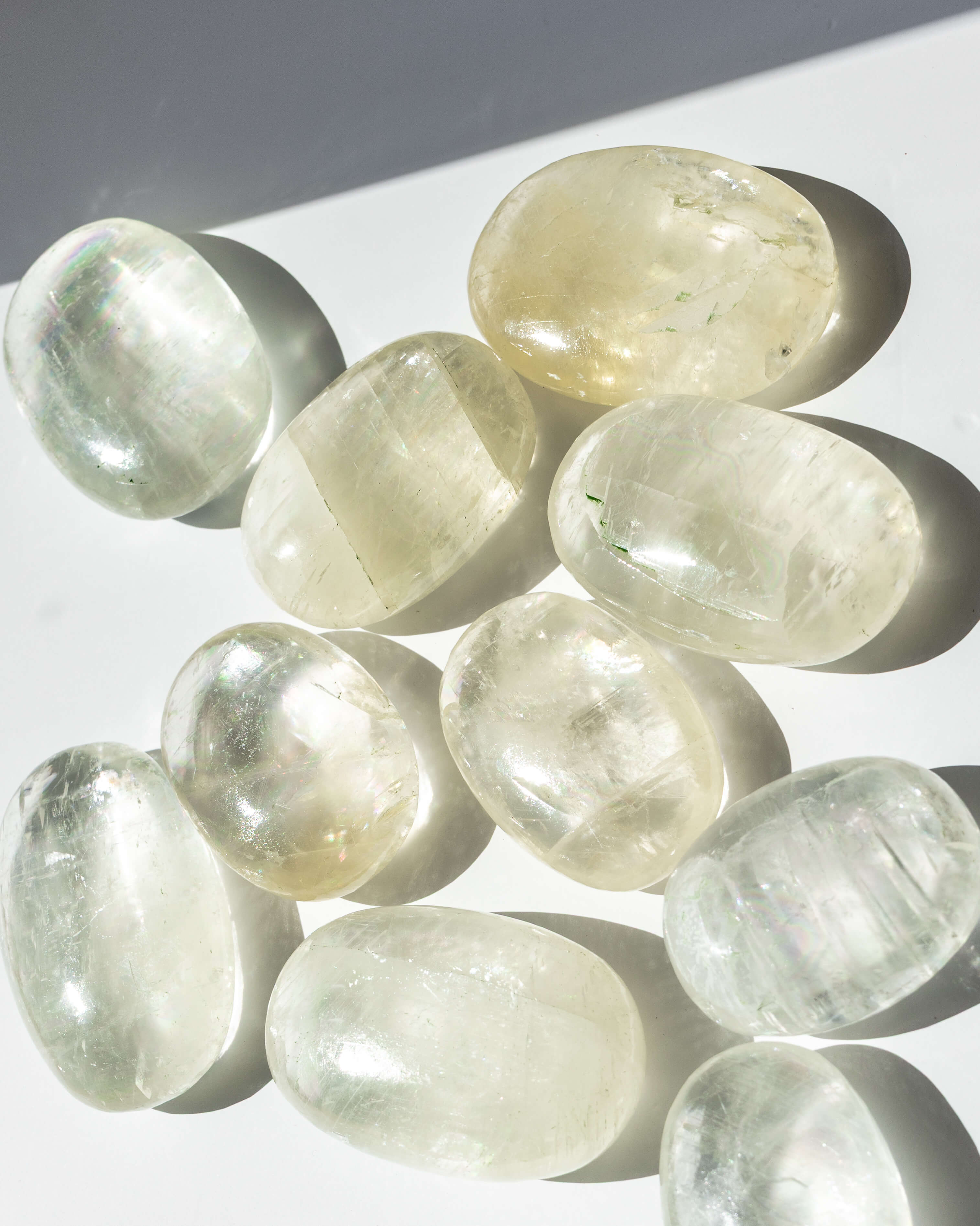 Optical Calcite Crystal Palm Stone