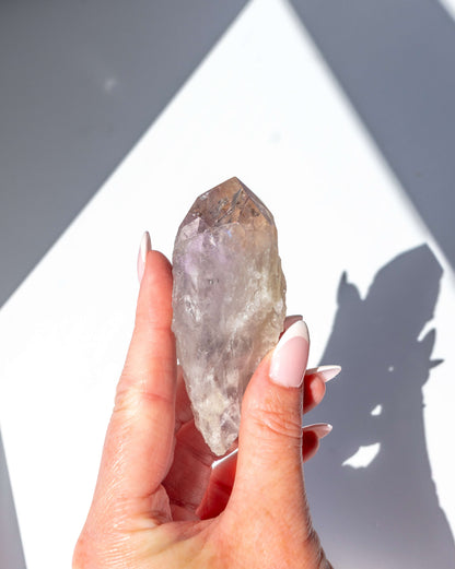 UV Reactive Phantom Powellite Amethyst Crystal Root - 34