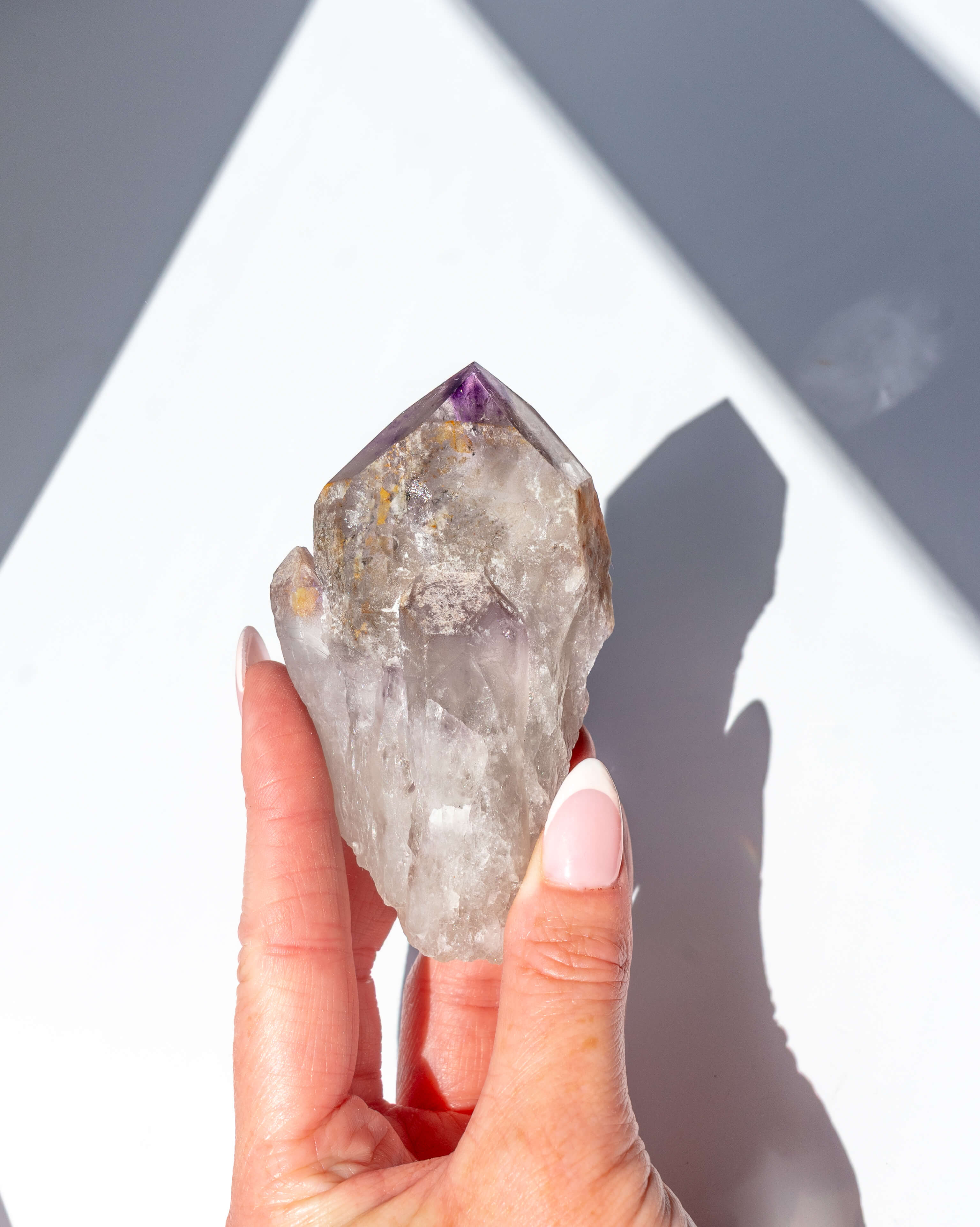 UV Reactive Phantom Powellite Amethyst Crystal Root - 64