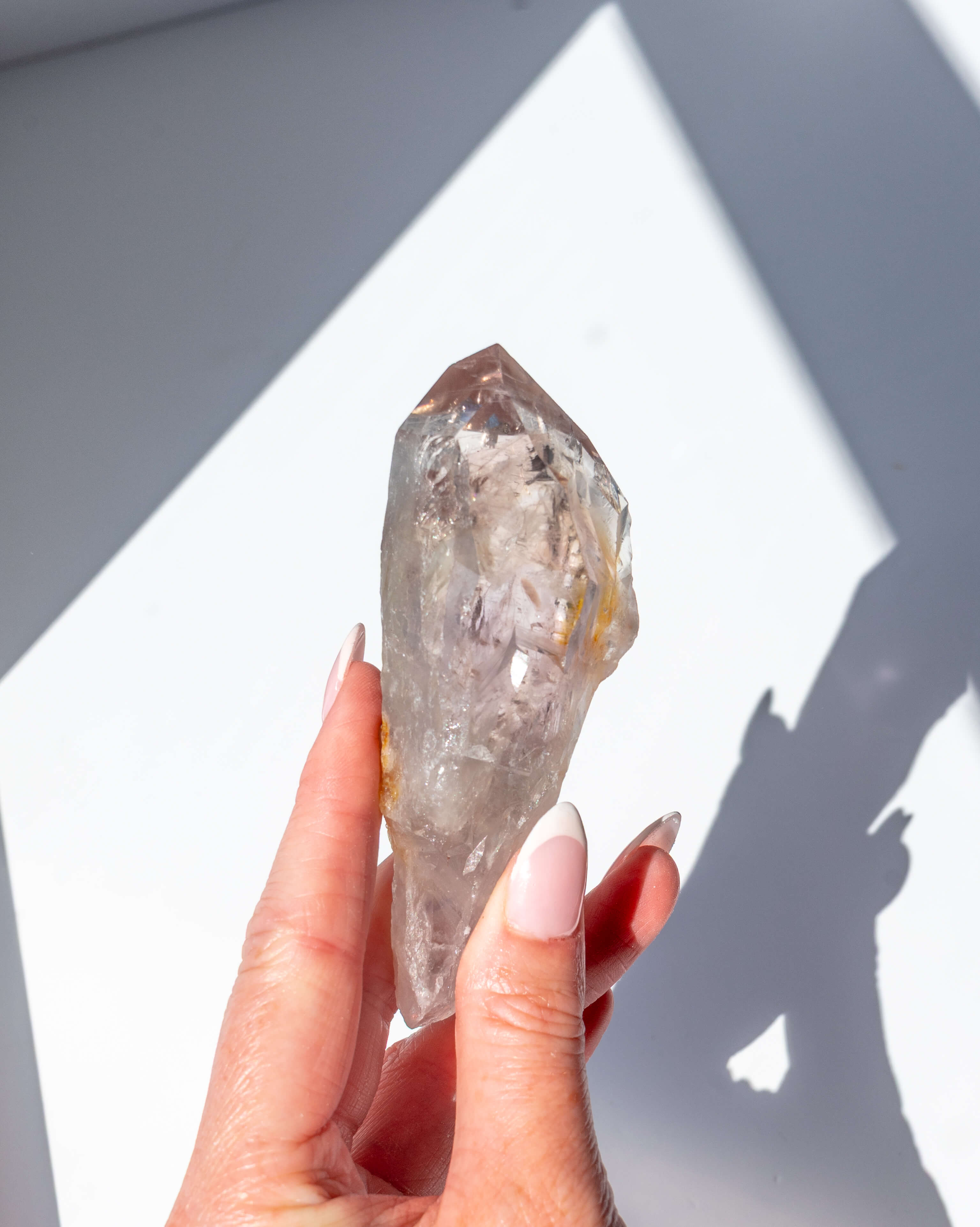 UV Reactive Phantom Powellite Amethyst Crystal Root - 46