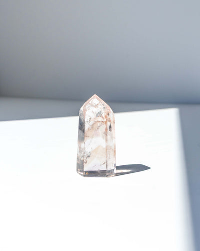 UV Reactive Phantom Powellite Amethyst Crystal Tower - 25AB