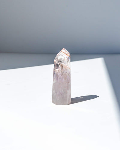 UV Reactive Phantom Powellite Amethyst Crystal Tower - 25B