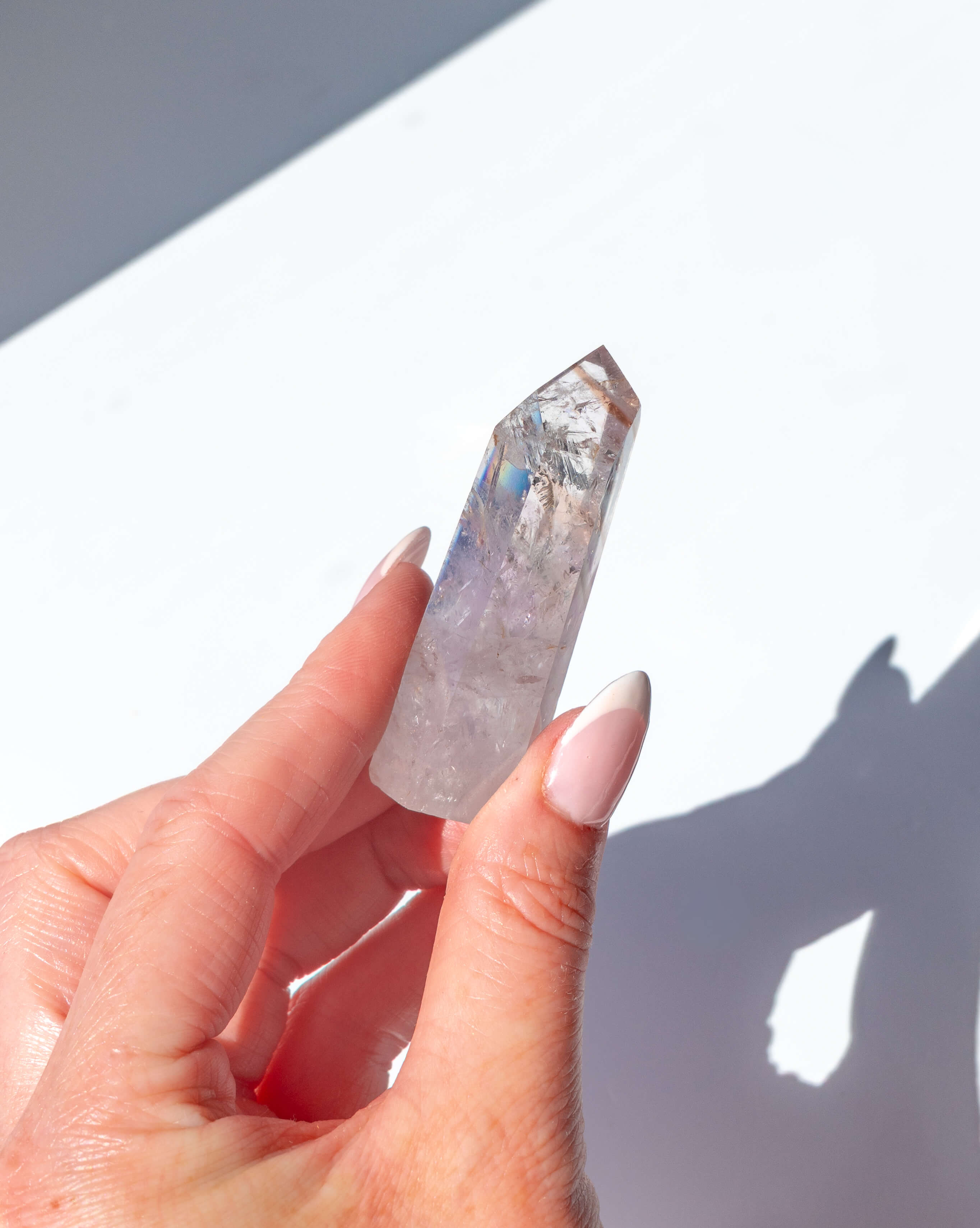 UV Reactive Phantom Powellite Amethyst Crystal Tower - 25B