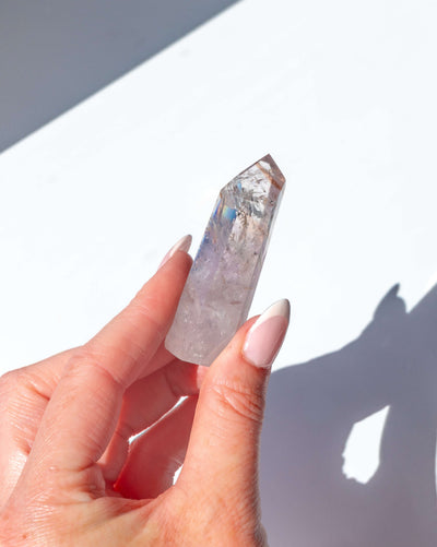 UV Reactive Phantom Powellite Amethyst Crystal Tower - 25B