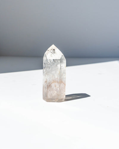 UV Reactive Phantom Powellite Amethyst Crystal Tower - 31AB