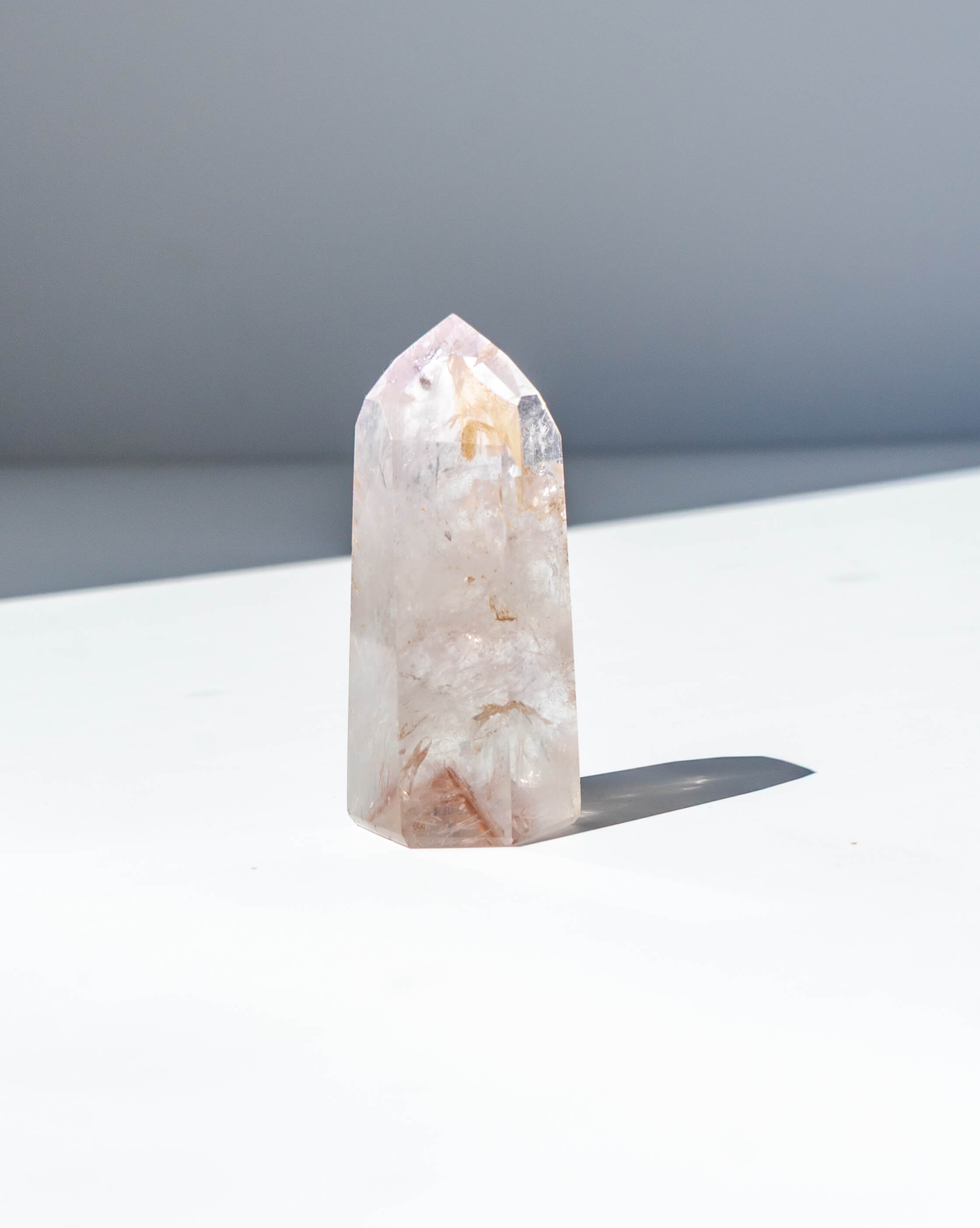 UV Reactive Phantom Powellite Amethyst Crystal Tower - 34B