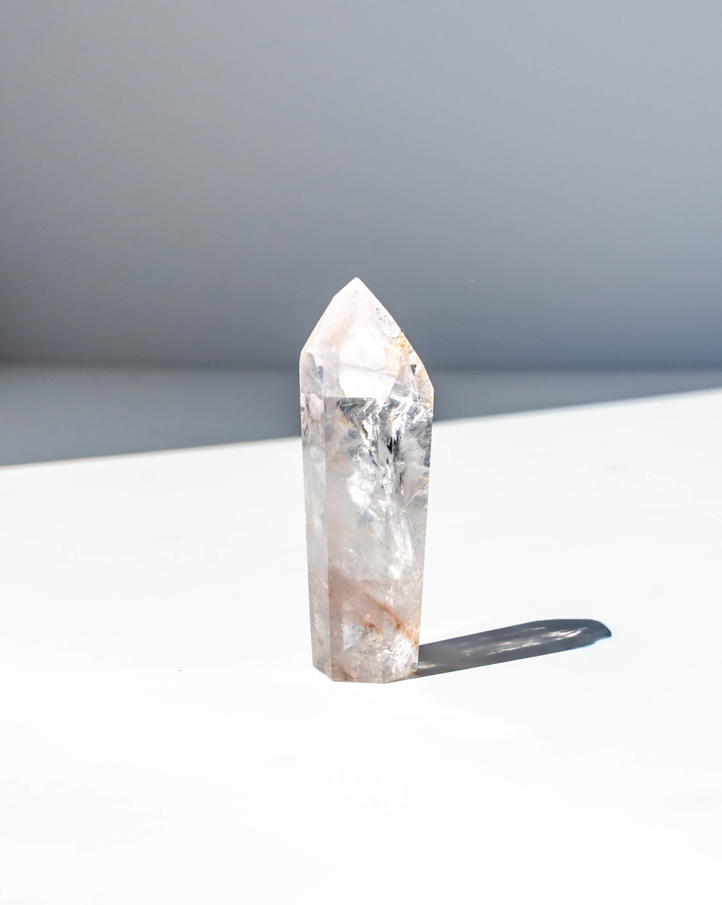 UV Reactive Phantom Powellite Amethyst Crystal Tower - 21B