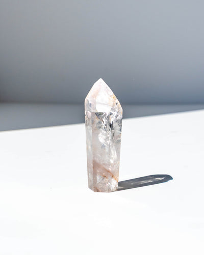 UV Reactive Phantom Powellite Amethyst Crystal Tower - 21B