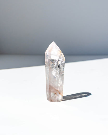 UV Reactive Phantom Powellite Amethyst Crystal Tower - 21B