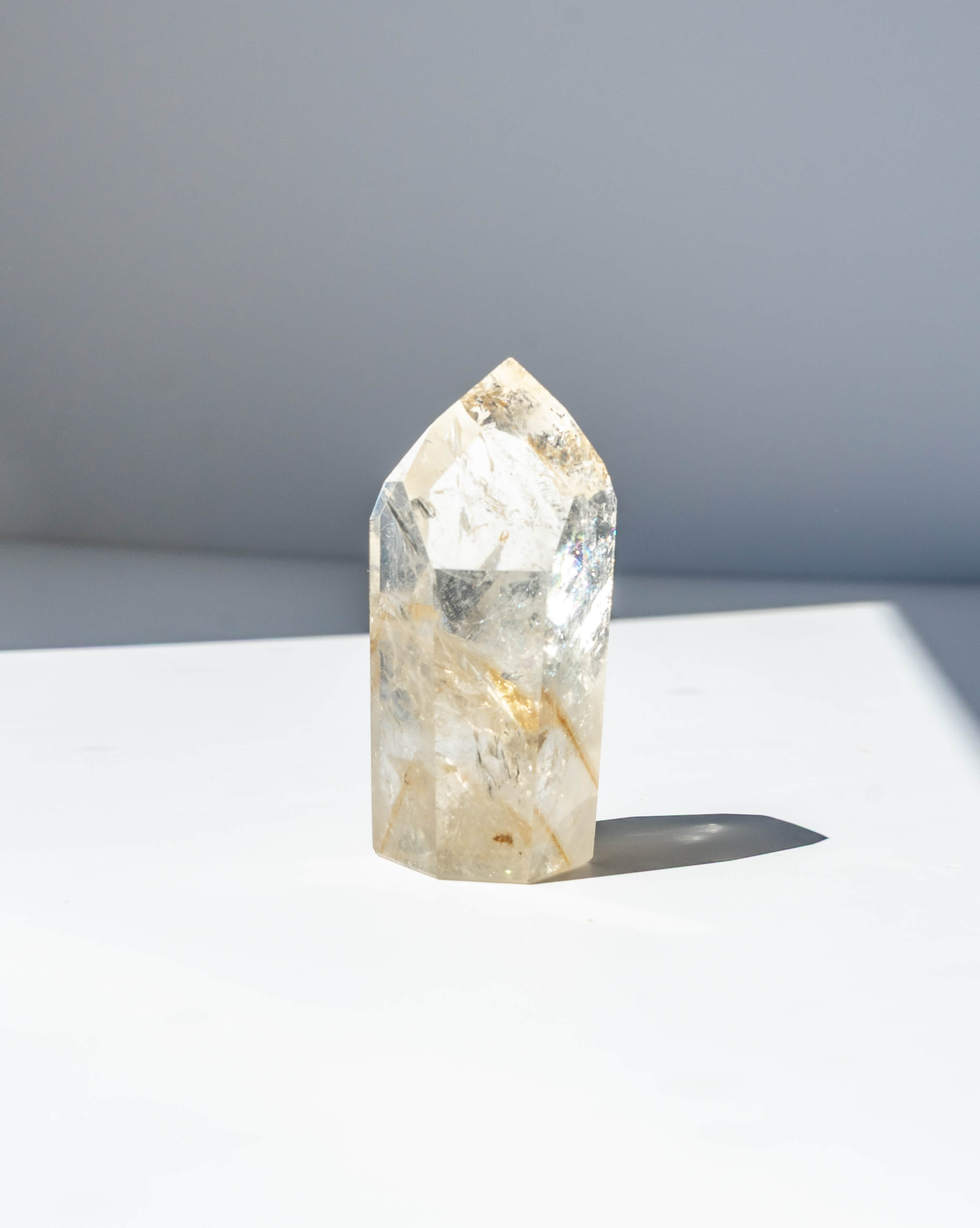 UV Reactive Phantom Powellite Amethyst Crystal Tower - 63