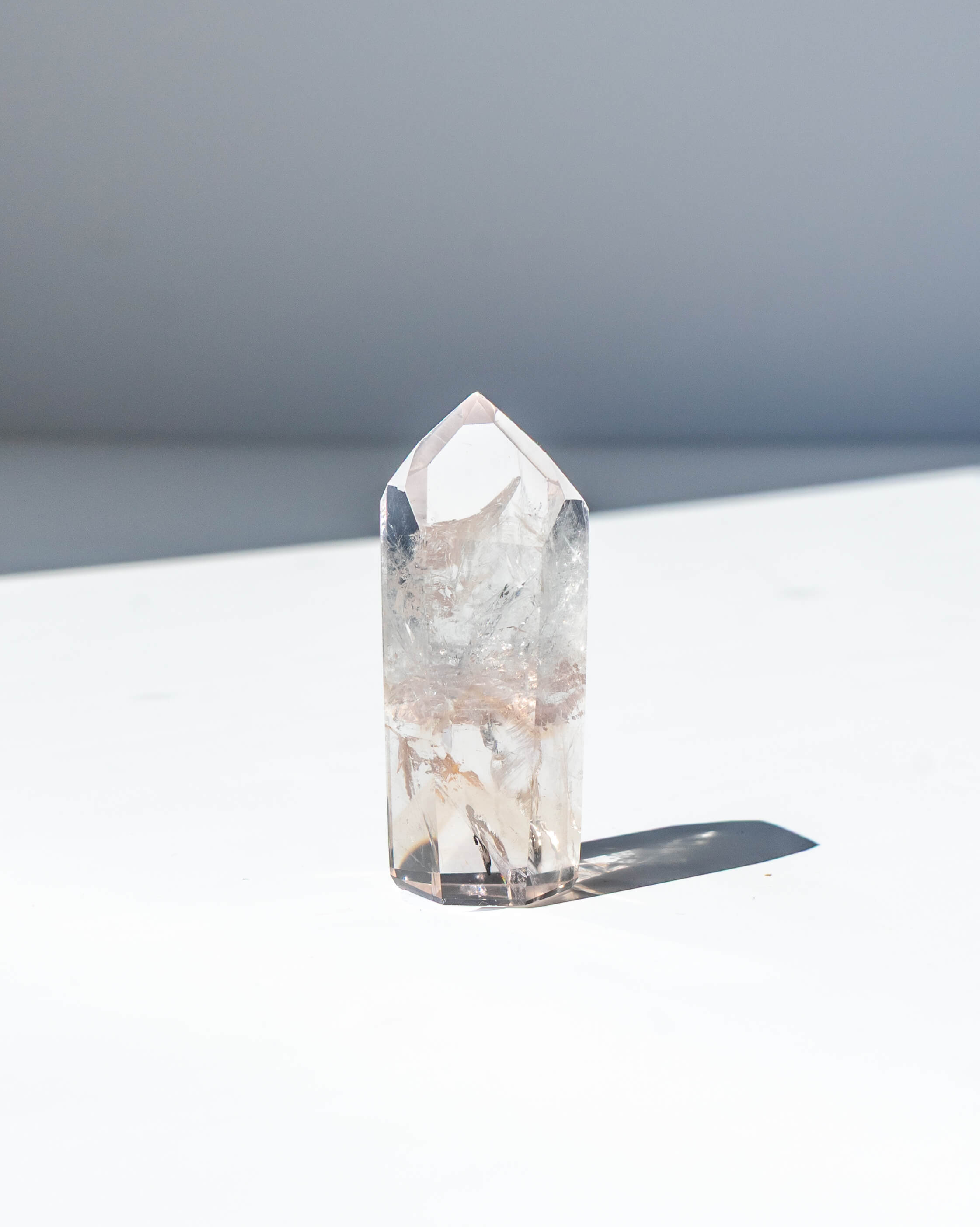 UV Reactive Phantom Powellite Amethyst Crystal Tower - 22