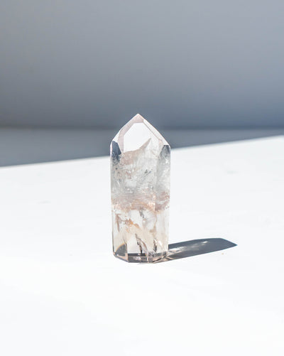 UV Reactive Phantom Powellite Amethyst Crystal Tower - 22