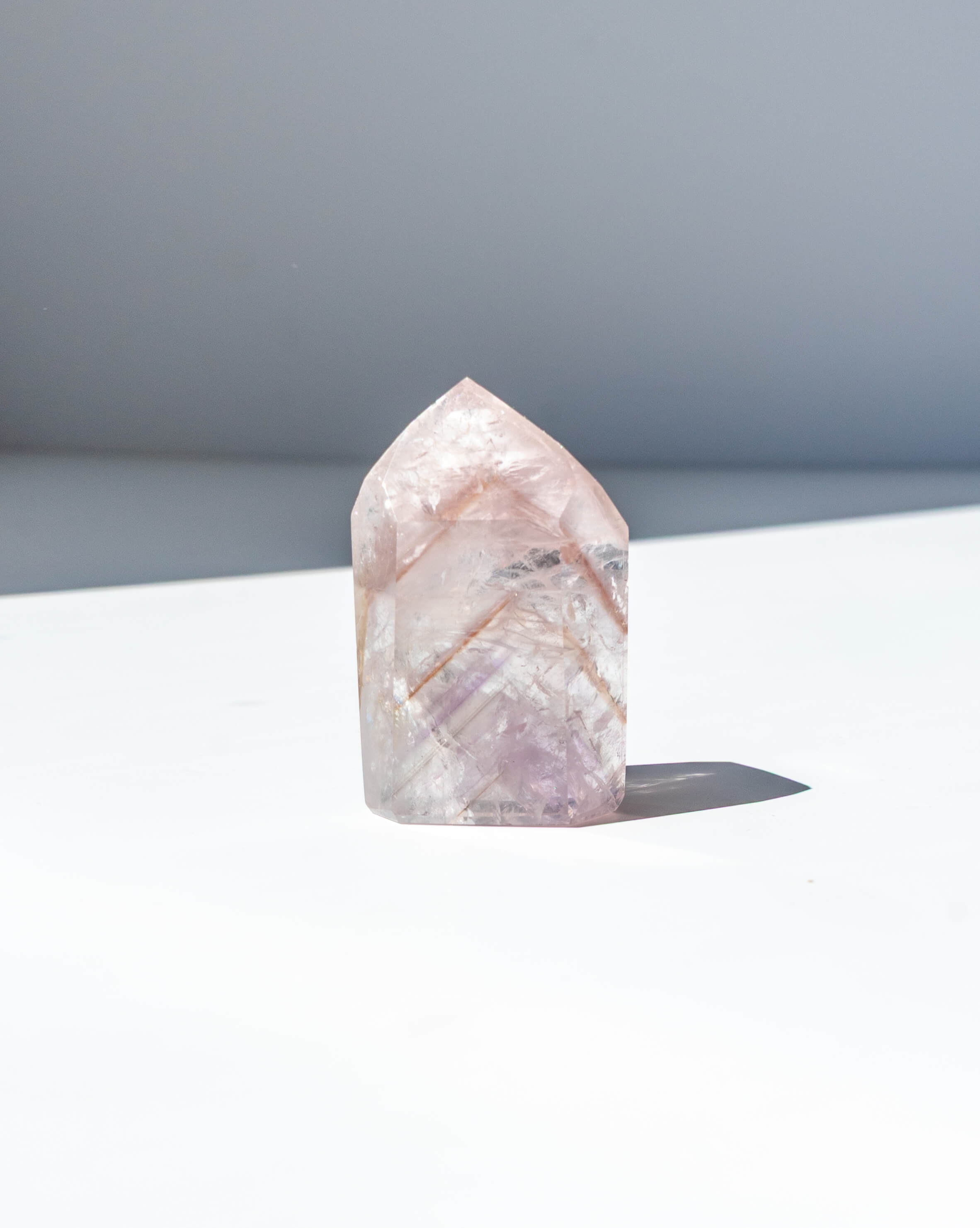 UV Reactive Phantom Powellite Amethyst Crystal Tower - 39