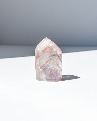 UV Reactive Phantom Powellite Amethyst Crystal Tower - 39